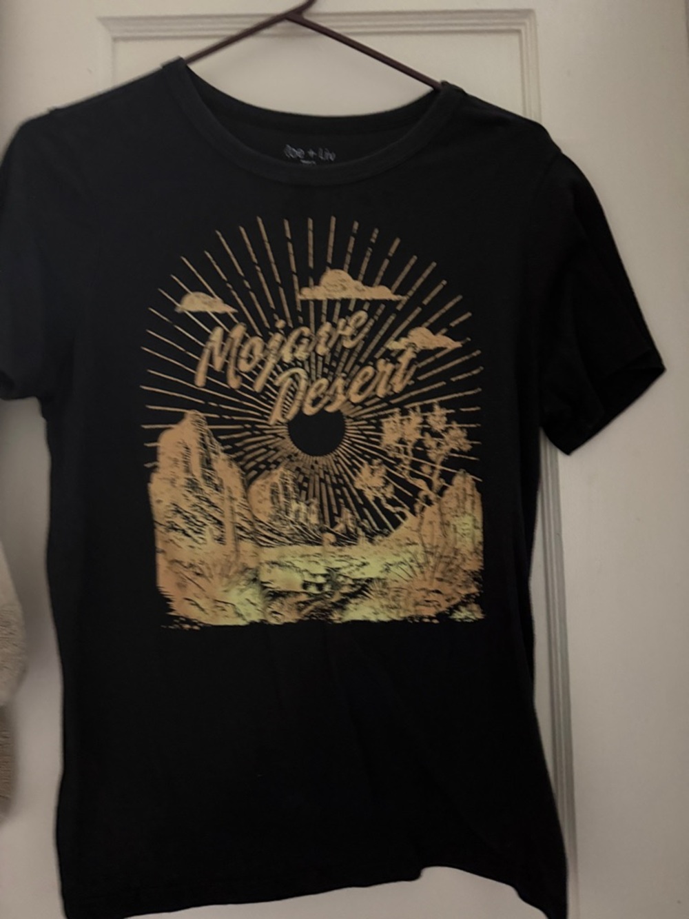 Zoe + Liv Black Graphic Tee with Desert Sunrise Print